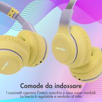 imoshion Cuffie wireless per bambini con LED Light - Limitatore di decibel - Con cavo AUX - Lavender Lilac / Yellow