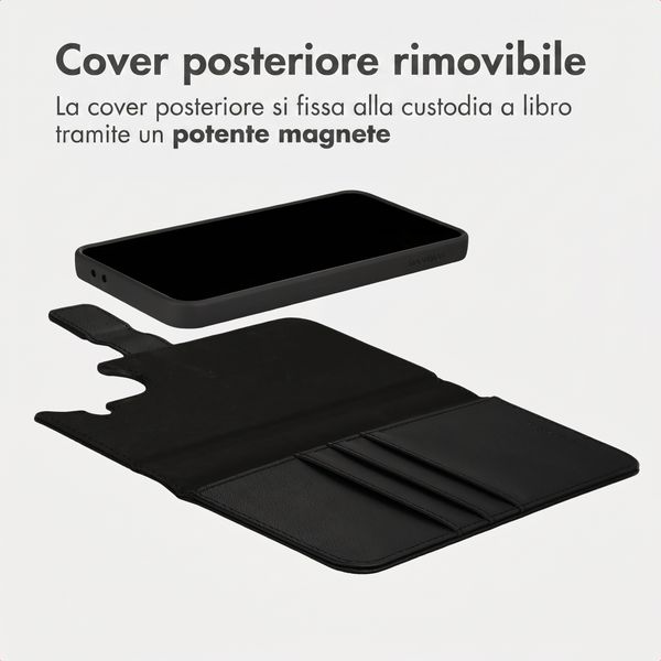 imoshion Cover a libro di lusso 2-in-1 rimovibile Samsung Galaxy A37 (5G) - Nero