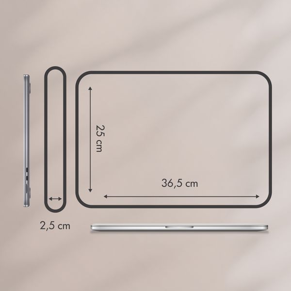 Selencia Cover per laptop in velluto a coste 15-16 pollici - Sleeve per laptop - Soft Blush