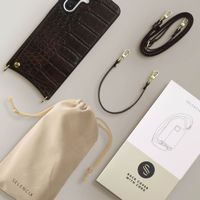 Selencia Cover per telefono Nova Croco con cordino e portacarte Samsung Galaxy A36 - Choco Brown