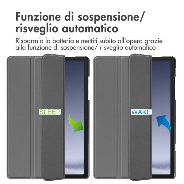 imoshion Cover a libro Trifold Samsung Galaxy Tab A9 Plus - Grigio