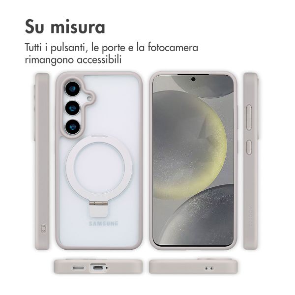 Accezz Cover con anello e supporto con MagSafe Samsung Galaxy S24 - Grigio
