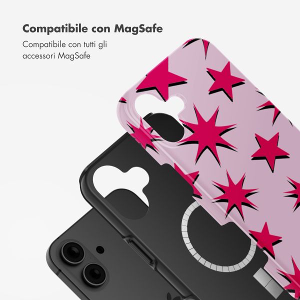Selencia Cover posteriore Vivid con MagSafe Apple iPhone 16 - Stars Rubine Red Light Pink