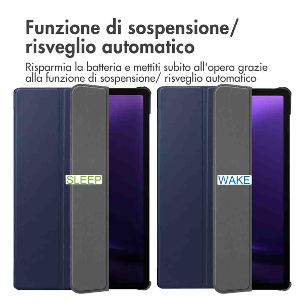 imoshion Cover a libro Trifold Samsung Galaxy Tab S9 11.0 pollici / S10 Lite / S10 FE / S9 FE 10.9 pollici - Blu scuro