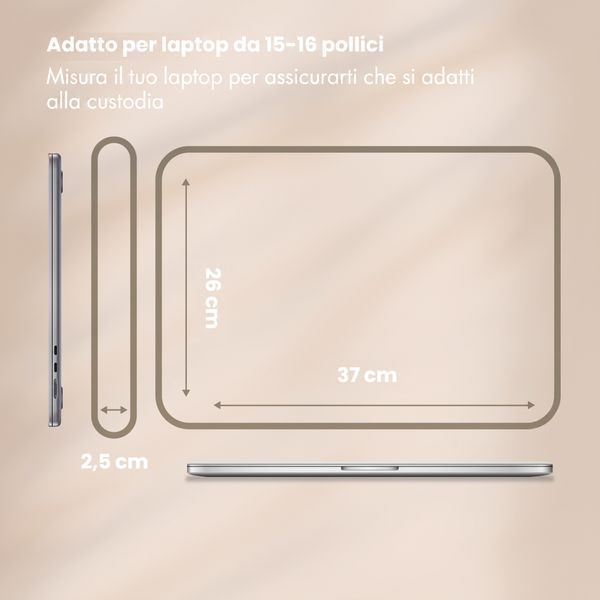Selencia Custodia per laptop in velluto a coste 15-16 pollici - Pistache Cream