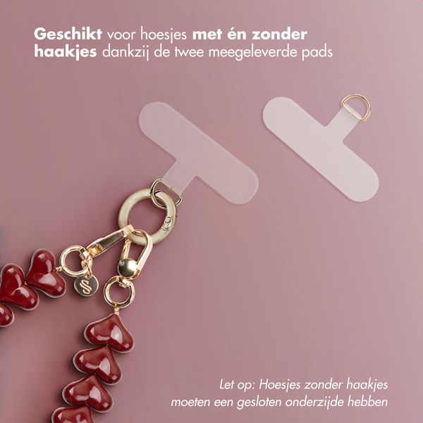 Selencia Cover trasparente con ganci + laccetto da polso Lova Apple iPhone 15 Pro - Burgundy