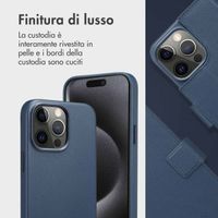 Accezz Cover in pelle 2 in 1 con MagSafe Apple iPhone 15 Pro Max - Nightfall Blue
