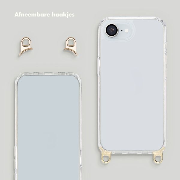 Selencia Cover trasparente con ganci + laccetto da polso Lova Apple iPhone 17e / 16e - Mocha Brown