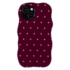 Selencia Cover Vivid Wavy con MagSafe Apple iPhone 15 - Happy Dots Burgundy