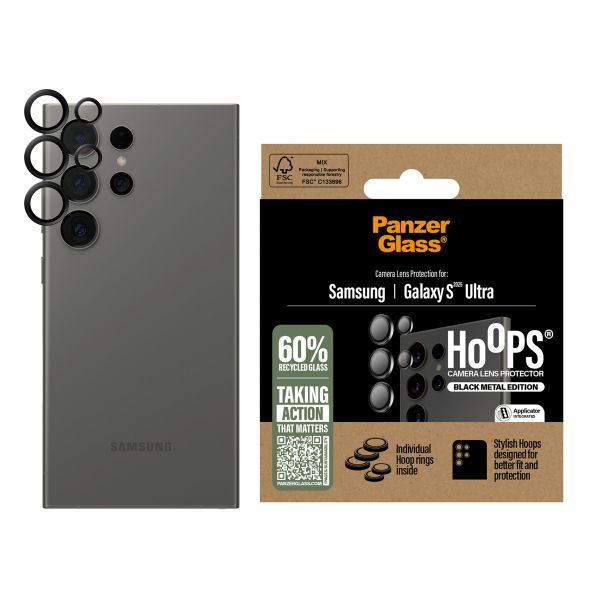PanzerGlass Pellicole protettive fotocamera Hoops Optic Rings Samsung Galaxy S25 Ultra - Nero