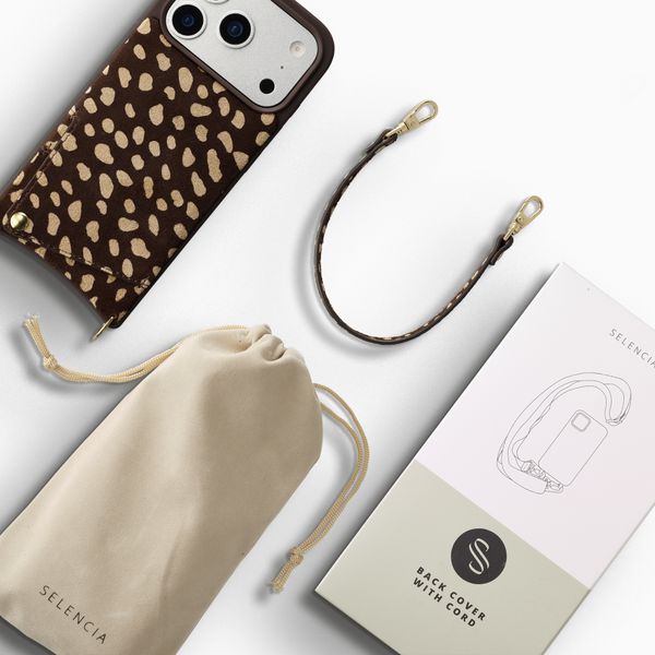 Selencia Nova cover posteriore in vera pelle con portacarte Apple iPhone 17 Pro Max - Fawn Chic