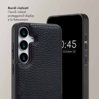 Selencia Cover per telefono Nova con cordino e portacarte Samsung Galaxy S24 Plus / S25 Plus - Nero