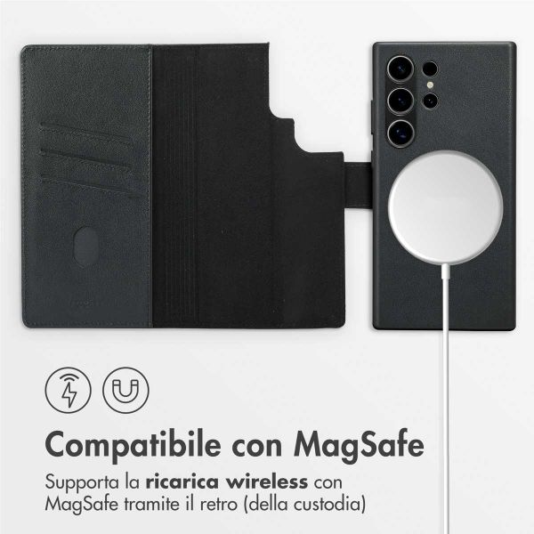 Accezz Cover in pelle 2 in 1 con MagSafe Samsung Galaxy S24 Ultra - Onyx Black
