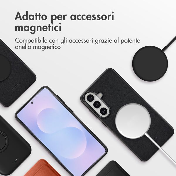 Accezz Cover in Pelle con MagSafe Samsung Galaxy S26 Plus - Onyx Black