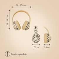 imoshion Special Edition - Cuffie wireless per bambini LED Light - Limitatore di Decibel - con cavo AUX - Leopardo