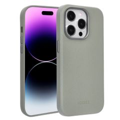 Accezz Cover in Pelle con MagSafe Apple iPhone 14 Pro - Light Grey