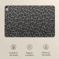 Selencia Libreria Sabi con stampa leopardata Apple iPad 11 (2025) 11 pollici A16 / iPad 10 (2022) 10.9 pollici - Midnight Black