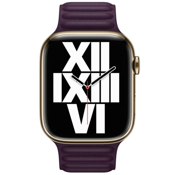 Apple Cinturino Leather Link Apple Watch | 38/40/41/42 mm - Taglia M/L - Dark Cherry