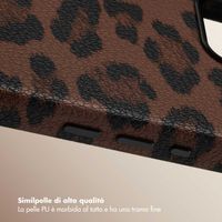 Selencia Cover Sabi Stampa pantera con MagSafe Apple iPhone 17e / 16e - Mocha Brown