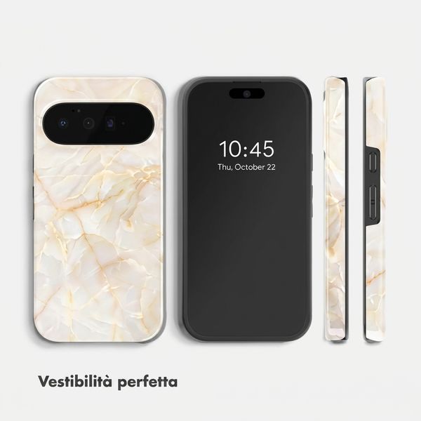 Selencia Cover posteriore Vivid con MagSafe Google Pixel 11 Pro - Golden Beige Marble