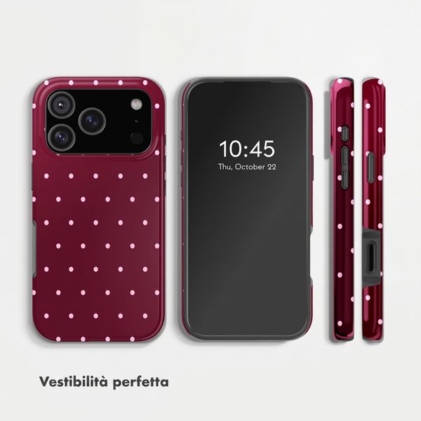 Selencia Cover Posteriore Vivid Apple iPhone 17 Pro Max - Happy Dots Burgundy