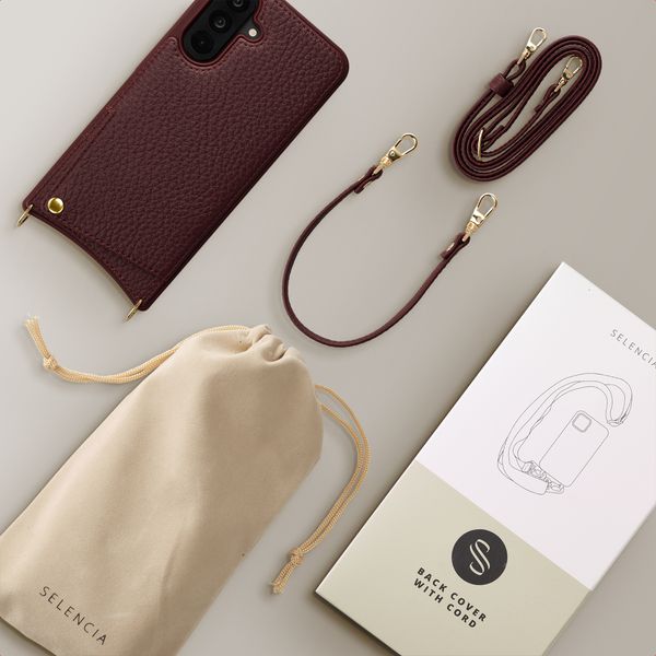 Selencia Cover per telefono Nova con cordino e portacarte Samsung Galaxy A36 / A56 - Bold Burgundy