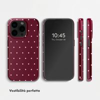 Selencia Cover Posteriore Vivid Apple iPhone 15 Pro - Happy Dots Burgundy