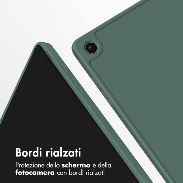 Accezz Cover a libro in silicone Smart Samsung Galaxy Tab A9 Plus - Verde scuro