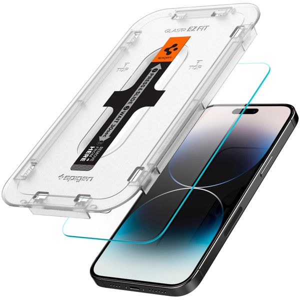 Spigen Vetro temperato GLAStR EZ Fit, confezione da 2 + Applicatore Apple iPhone 14 Pro Max
