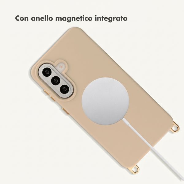 Selencia Cover posteriore Rivièra con MagSafe con ganci rimovibili Samsung Galaxy A57 (5G) - Milky Latte