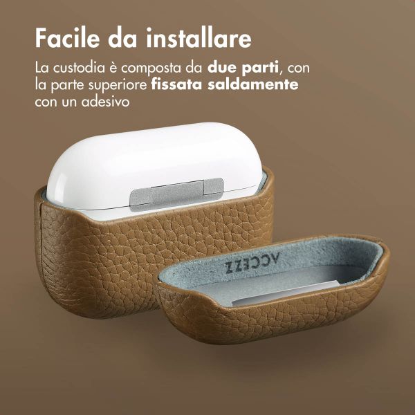 Accezz Cover in vera pelle  Apple Airpods Pro - Taupe