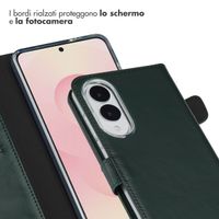 Selencia Cover a libro in vera pelle Samsung Galaxy S25 Edge - Verde