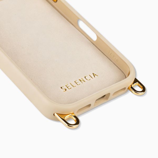 Selencia Cover posteriore Rivièra con MagSafe con ganci rimovibili Apple iPhone 17 Pro - Milky Latte