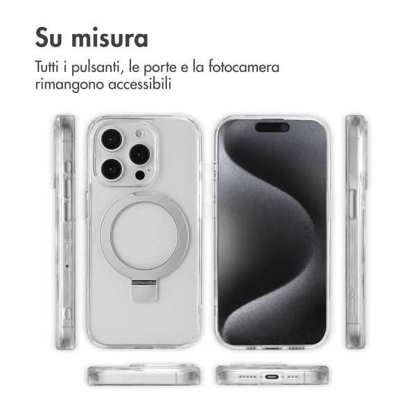 Accezz Cover con anello e supporto con MagSafe Apple iPhone 15 Pro - Trasparente