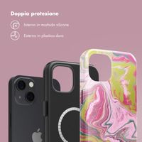 Selencia Cover posteriore Vivid con MagSafe Apple iPhone 13 - Marble Pink