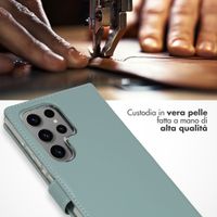 Selencia Cover a libro in vera pelle Samsung Galaxy S24 Ultra - Air Blue