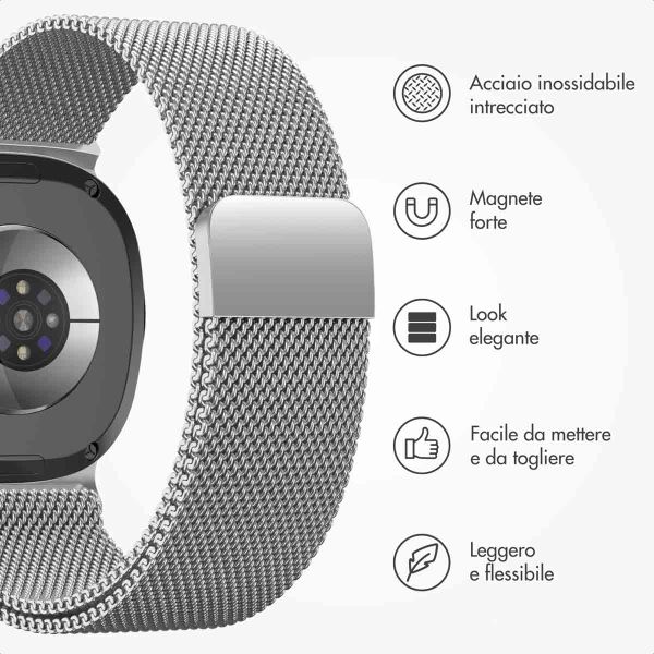 imoshion Cinturino milanese magnetico Samsung Galaxy Watch 8 (40/44mm) / Classic (46mm) - Argento