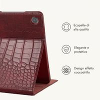 Selencia Custodia a libro Croco Samsung Galaxy Tab A11 Plus / A9 Plus - Burgundy