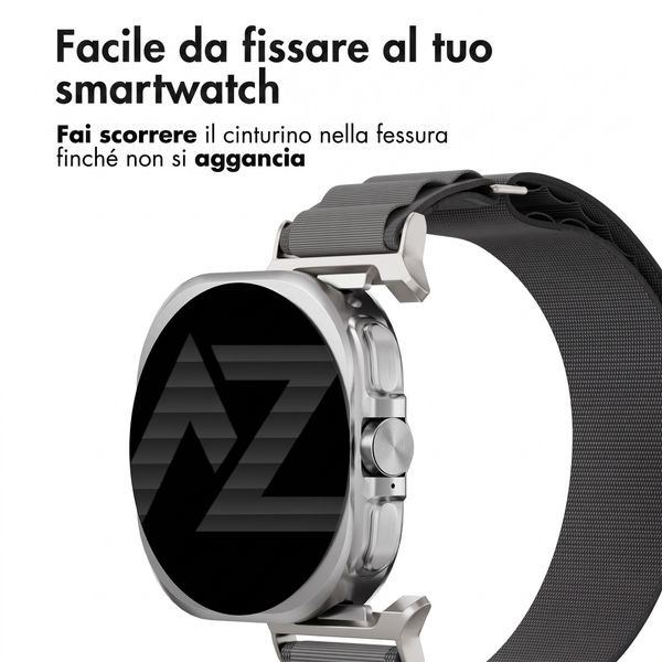 Accezz Cinturino in nylon Alpine Samsung Galaxy Watch Ultra 2 (2026) / Ultra (2024/2025) - Dark Grey