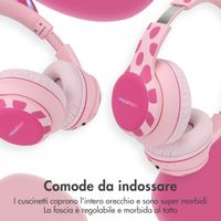 imoshion Cuffie wireless per bambini con LED a forma di unicorno - Limitatore di decibel - Con cavo AUX - Pink / Hot Pink