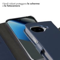 Selencia Cover a libro in vera pelle Google Pixel 10a - Blu scuro