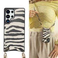 Selencia Cover per telefono Nova con cordino e portacarte Samsung Galaxy S25 Ultra - Zazzy Zebra