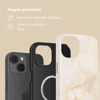 Selencia Cover posteriore Vivid con MagSafe Apple iPhone 14 - Golden Beige Marble