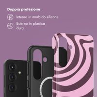 Selencia Cover posteriore Vivid con MagSafe Samsung Galaxy S25 - Wavy Swirl Pink Plum