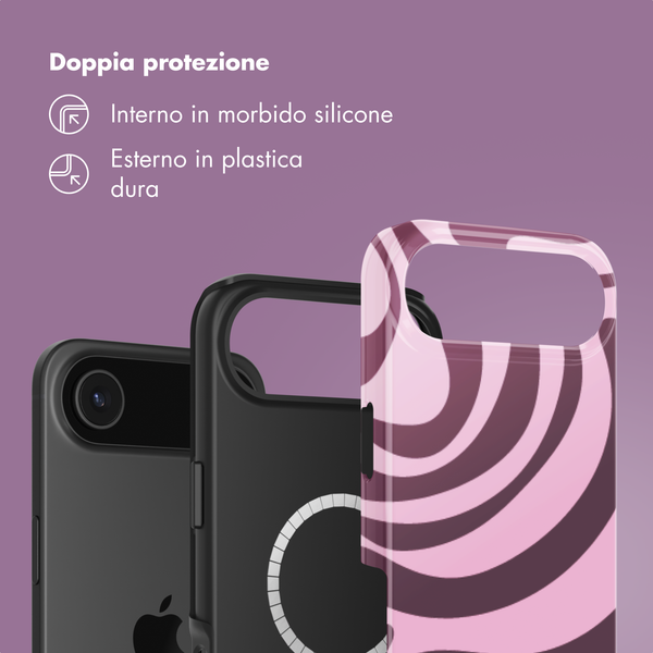 Selencia Cover posteriore Vivid con MagSafe Apple iPhone Air - Wavy Swirl Pink Plum
