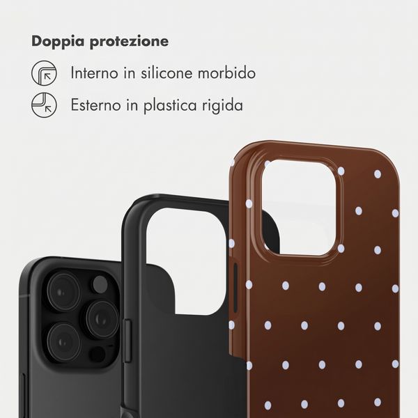 Selencia Cover Posteriore Vivid Apple iPhone 16 Pro Max - Happy Dots Chocolate
