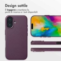 Accezz Cover in Pelle con MagSafe Apple iPhone 16 - Heath Purple