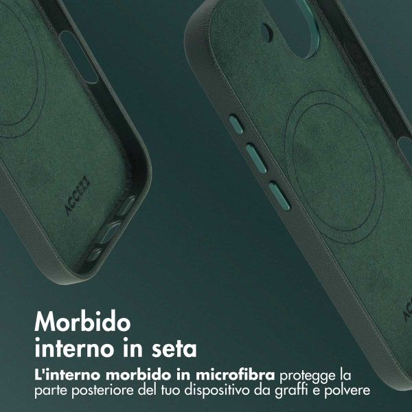 Accezz Cover in Pelle con MagSafe Apple iPhone 17 - Cedar Green