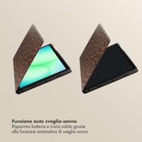 Selencia Libreria Sabi con stampa leopardata Samsung Galaxy Tab A11 Plus - Mocha Brown