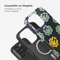 Selencia Cover posteriore Vivid con MagSafe Apple iPhone 15 Pro - Wavy Smiley Green